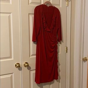 Kiyonna Red wrap dress sz 0